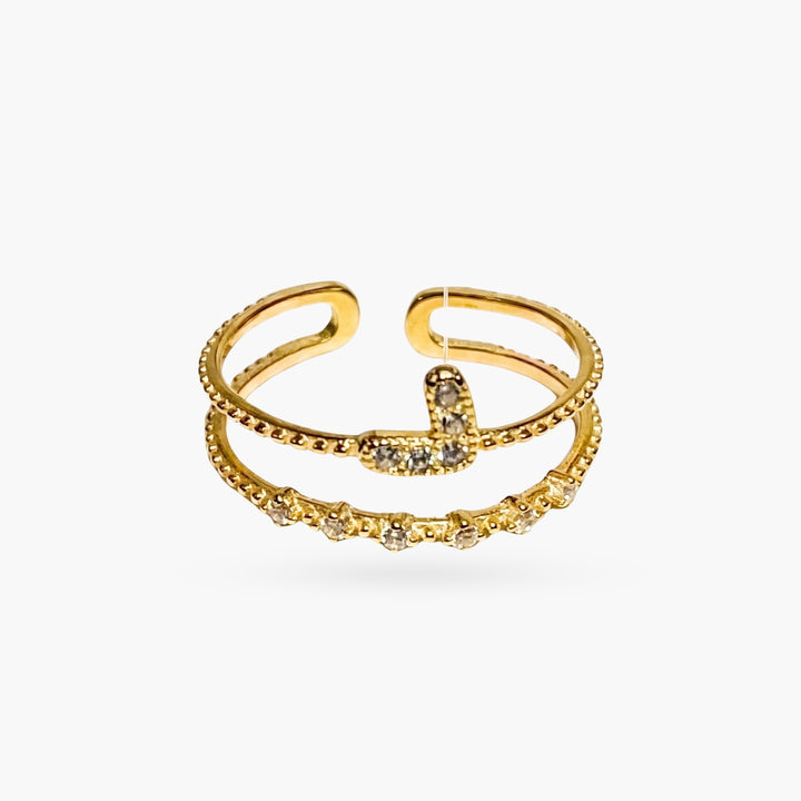 The Heart Bling Stacked Ring