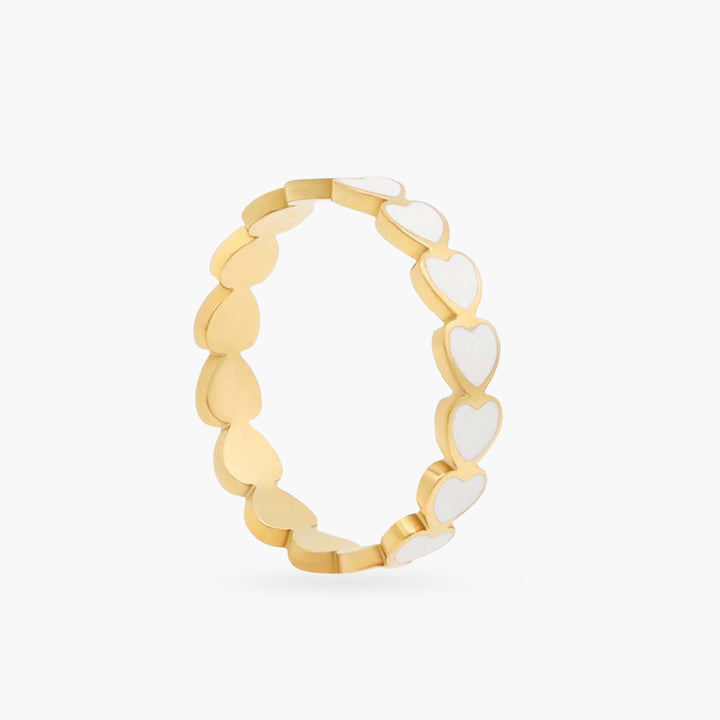The White Hearts in a Row Ring