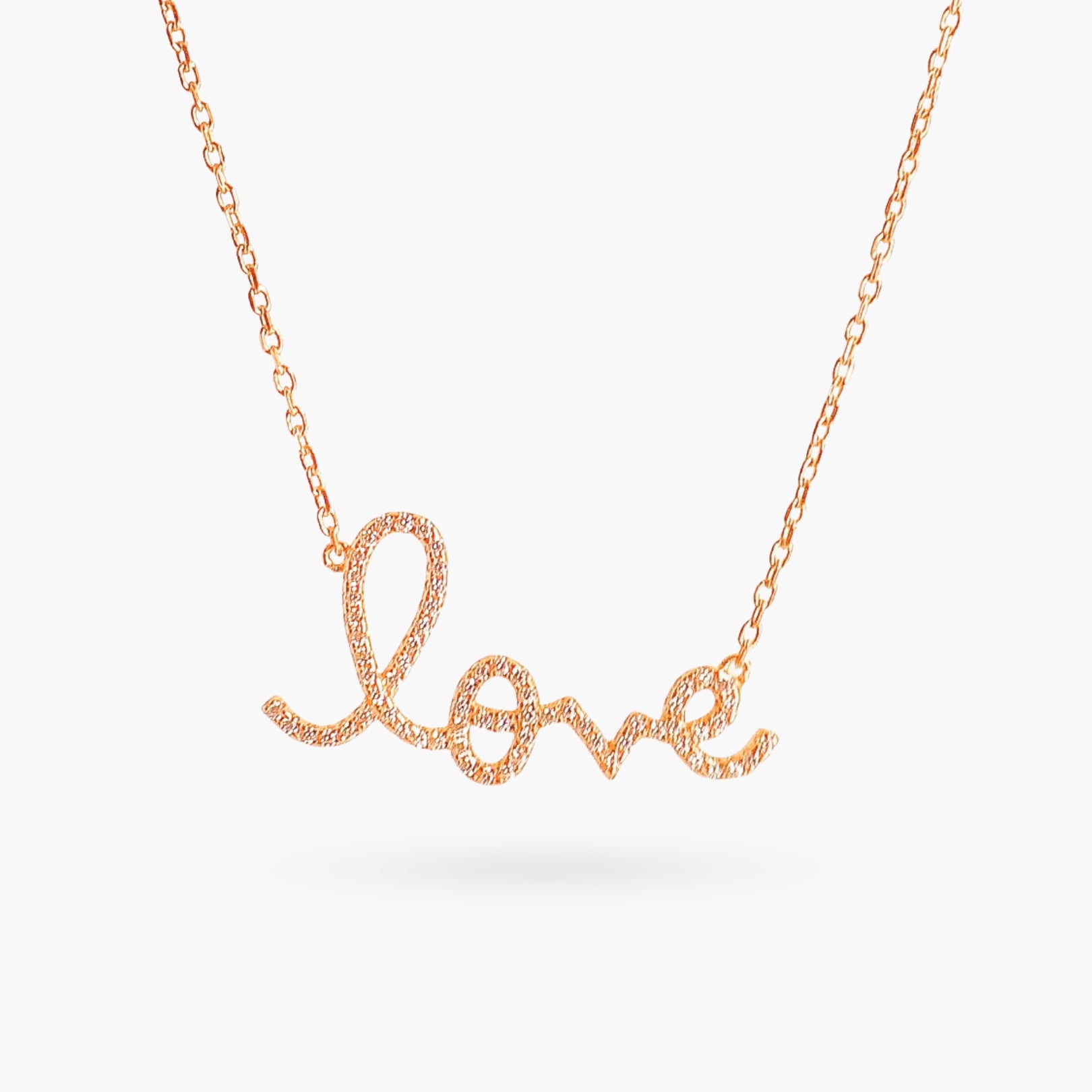 Script Love Horizontal Necklace Bling
