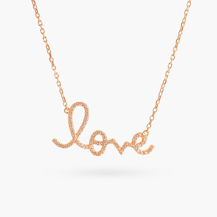 Script Love Horizontal Necklace Bling
