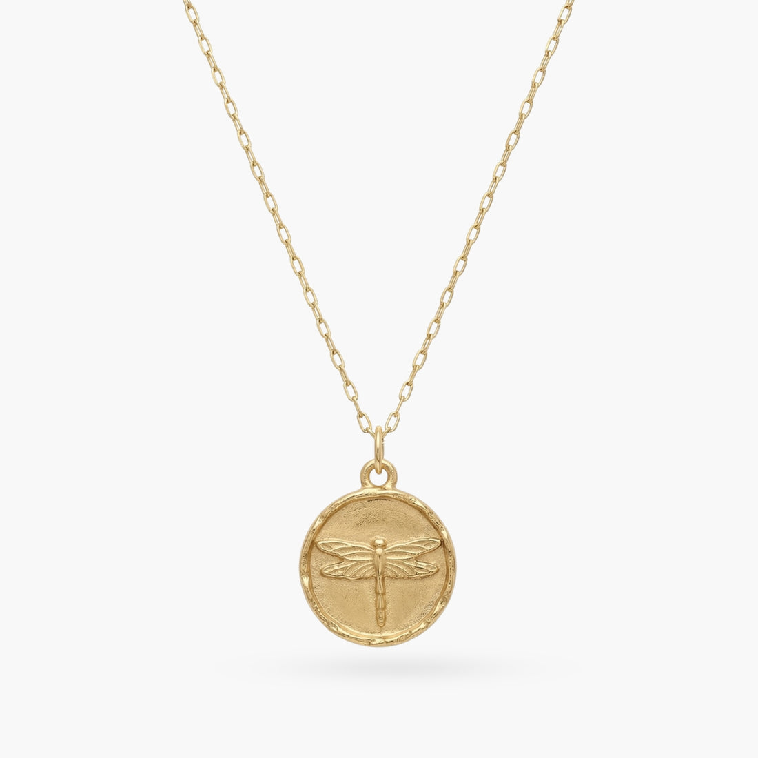 Dragonfly Gold Coin Necklace