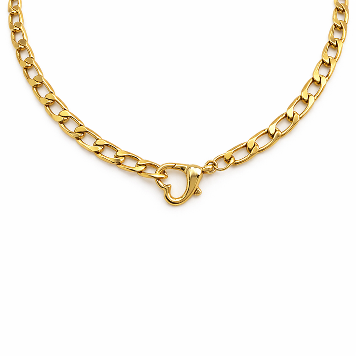 The Cuban Link with Heart Clasp Necklace