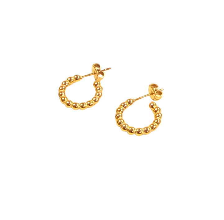 The Gold Small Beaded Hoops