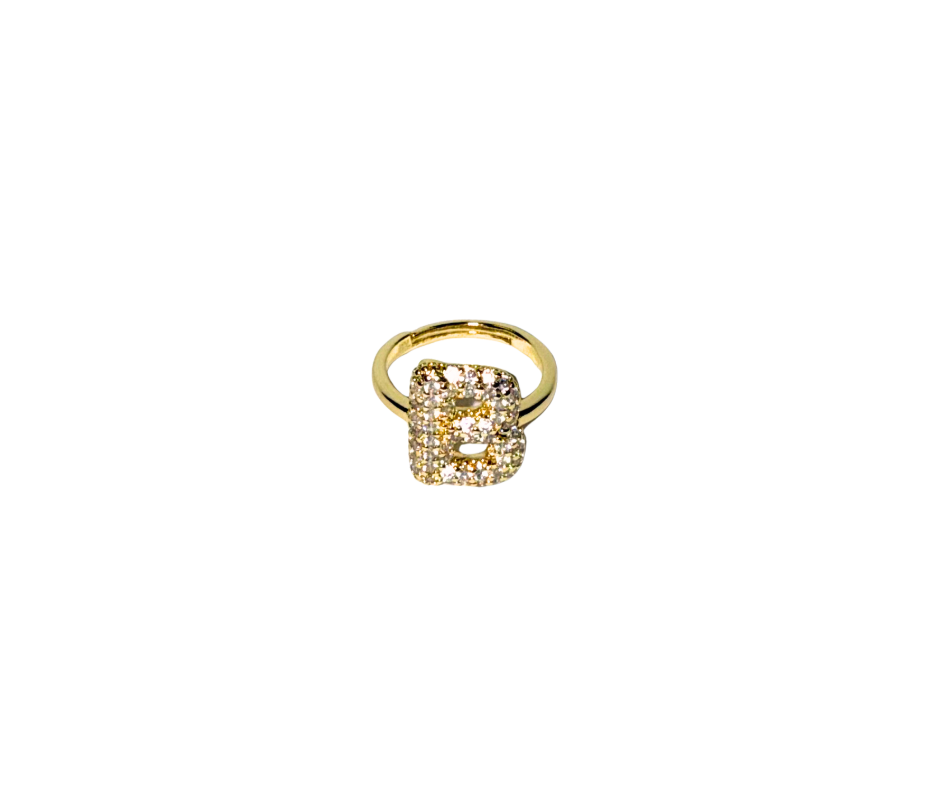 The Bubble Letter Bling Gold Ring