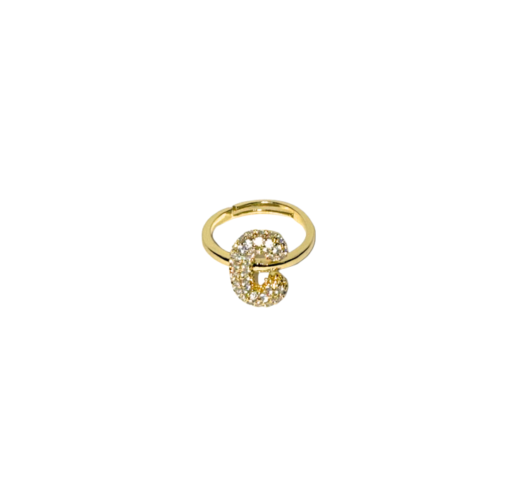 The Bubble Letter Bling Gold Ring