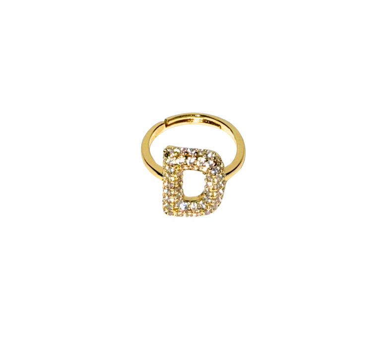 The Bubble Letter Bling Gold Ring