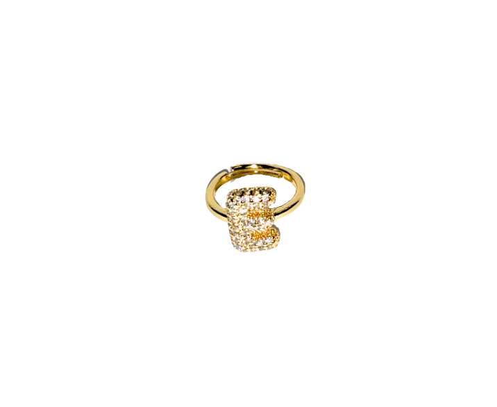 The Bubble Letter Bling Gold Ring