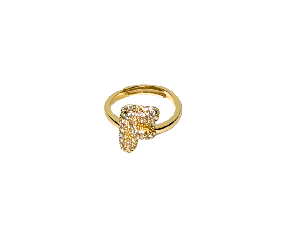 The Bubble Letter Bling Gold Ring
