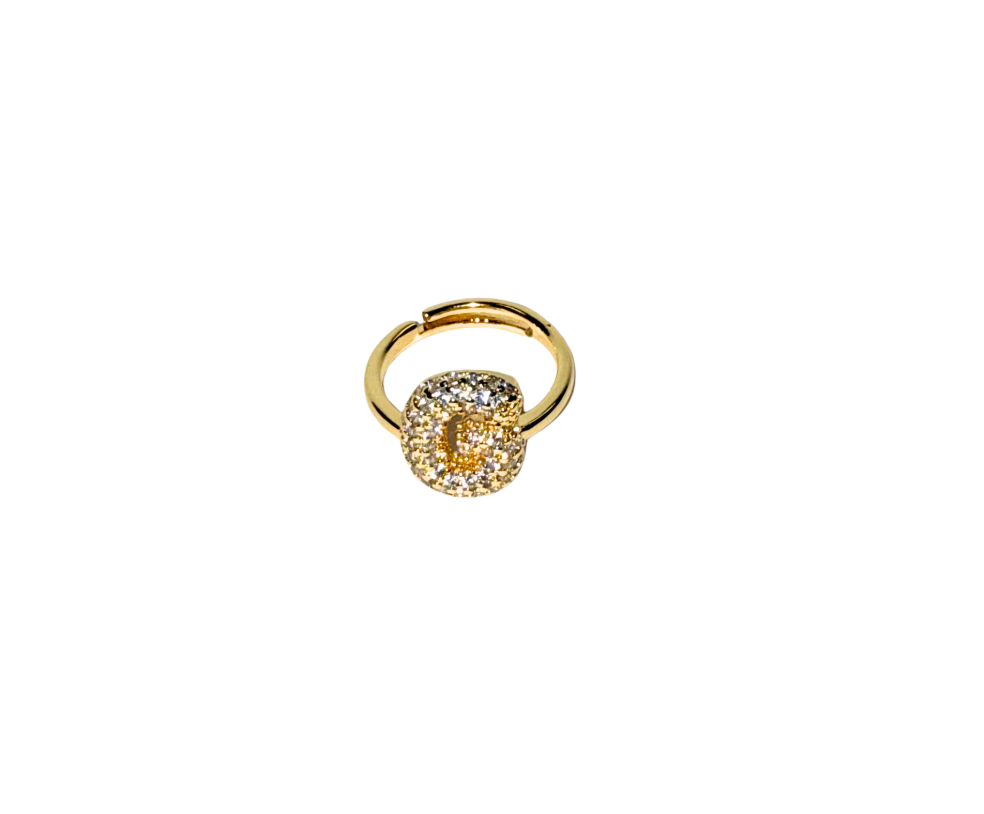 The Bubble Letter Bling Gold Ring