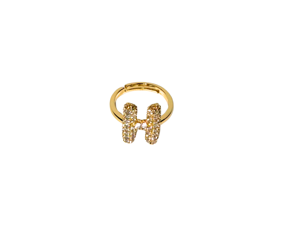 The Bubble Letter Bling Gold Ring