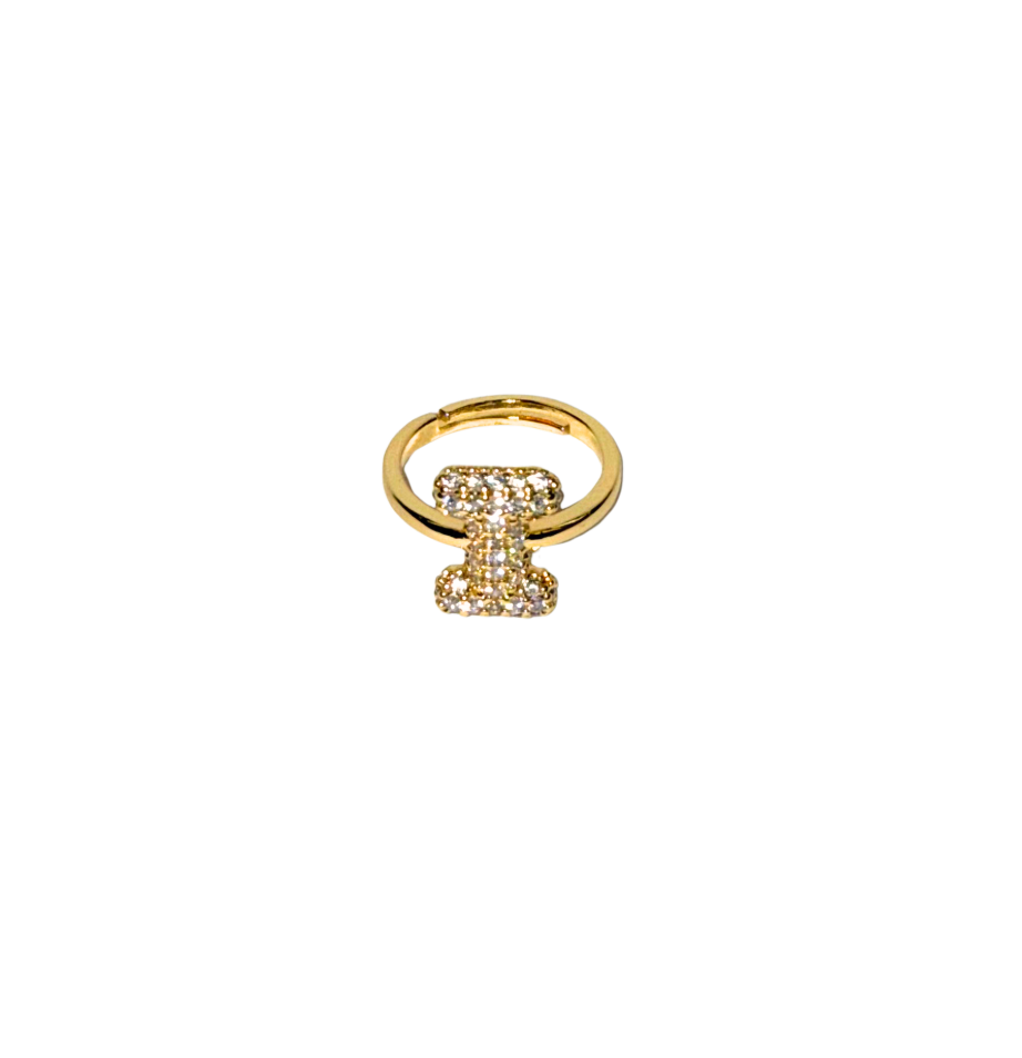 The Bubble Letter Bling Gold Ring