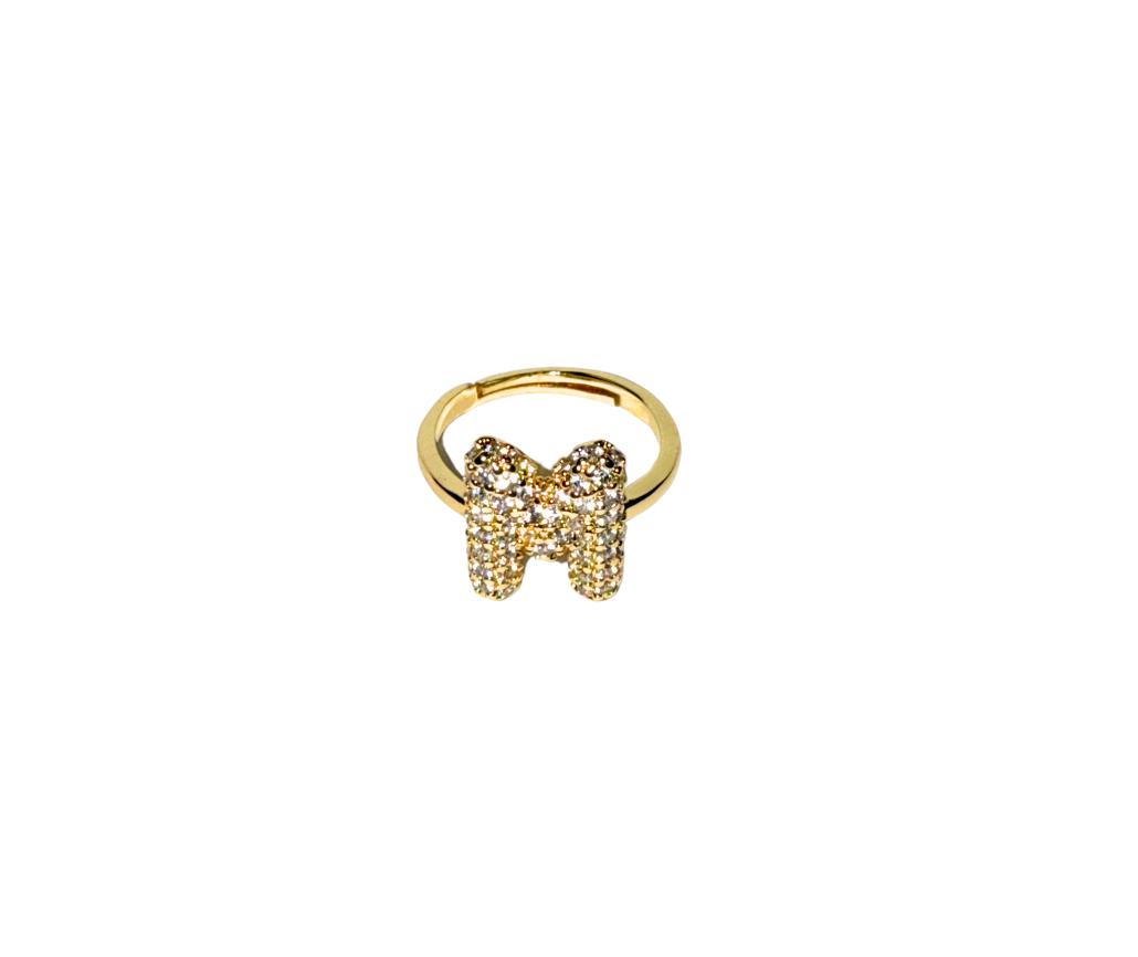 The Bubble Letter Bling Gold Ring
