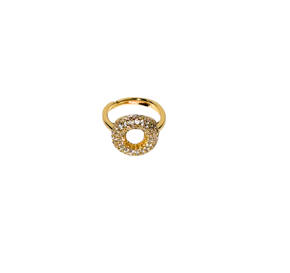 The Bubble Letter Bling Gold Ring