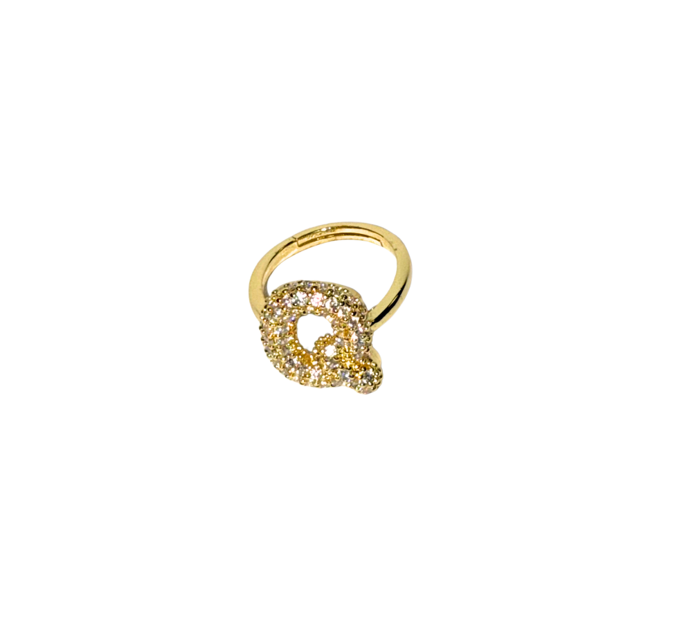 The Bubble Letter Bling Gold Ring