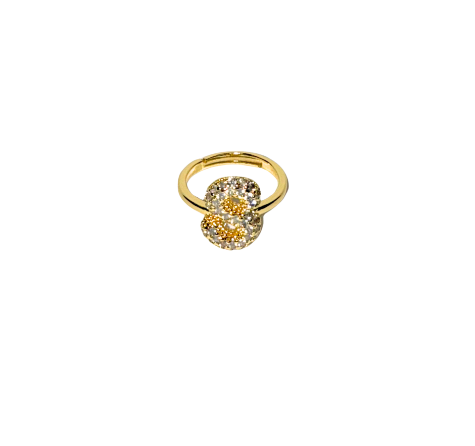 The Bubble Letter Bling Gold Ring
