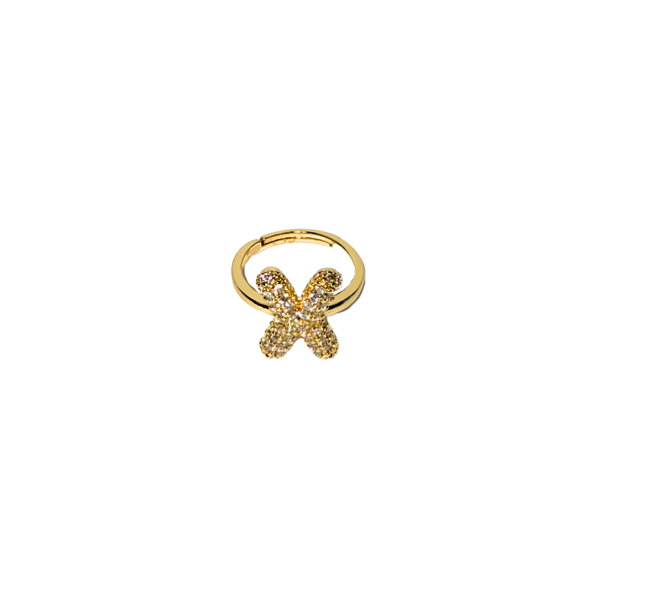The Bubble Letter Bling Gold Ring