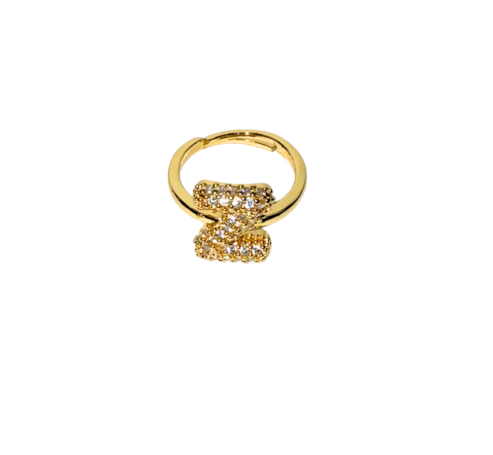 The Bubble Letter Bling Gold Ring