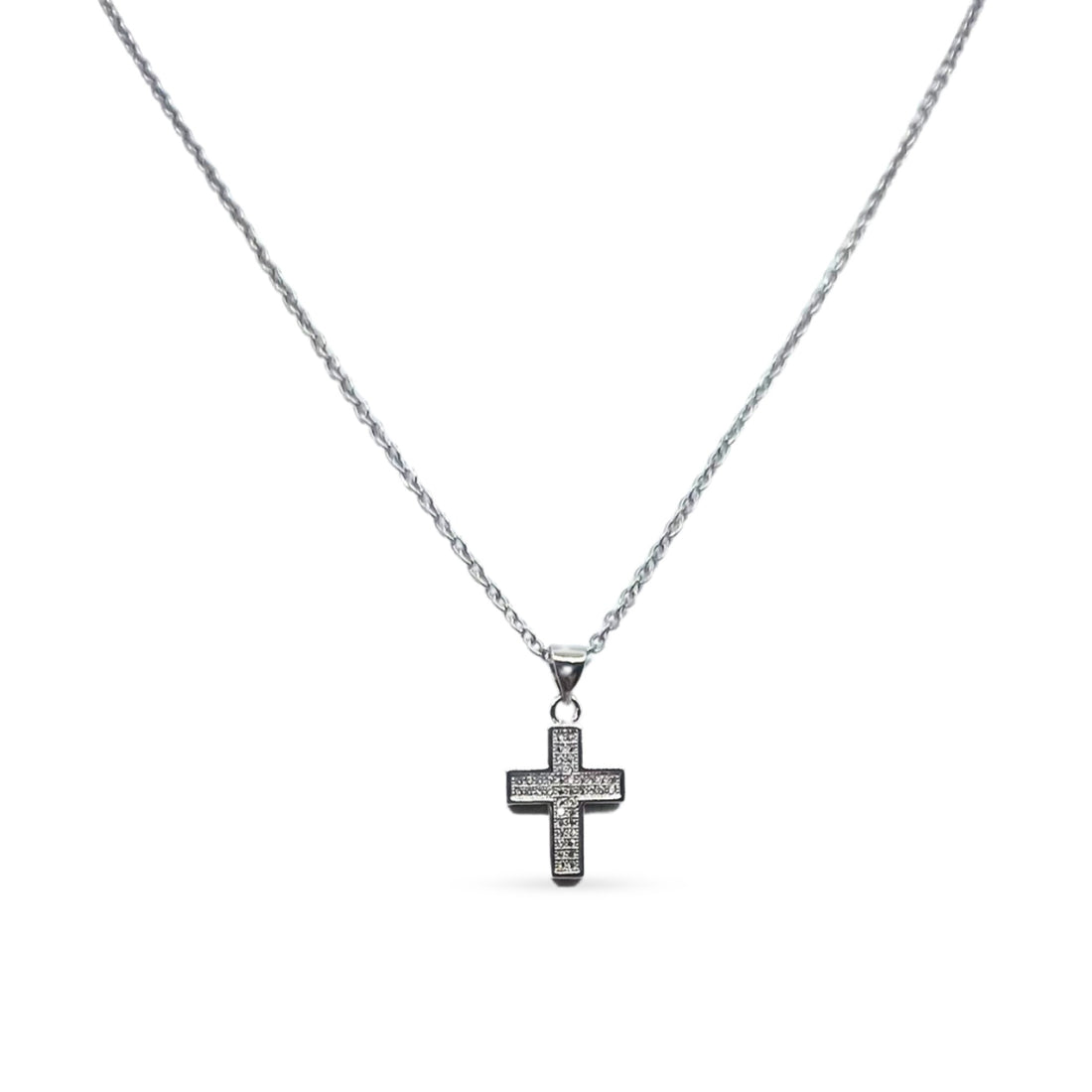 Crystal Ice Gold Cross Necklace