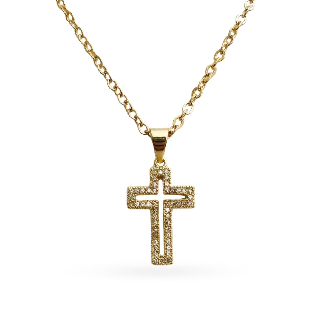 Crystal Silhouette Cross Necklace