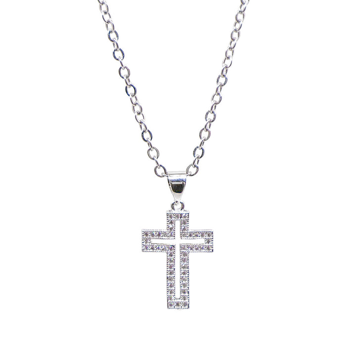 Crystal Silhouette Cross Necklace