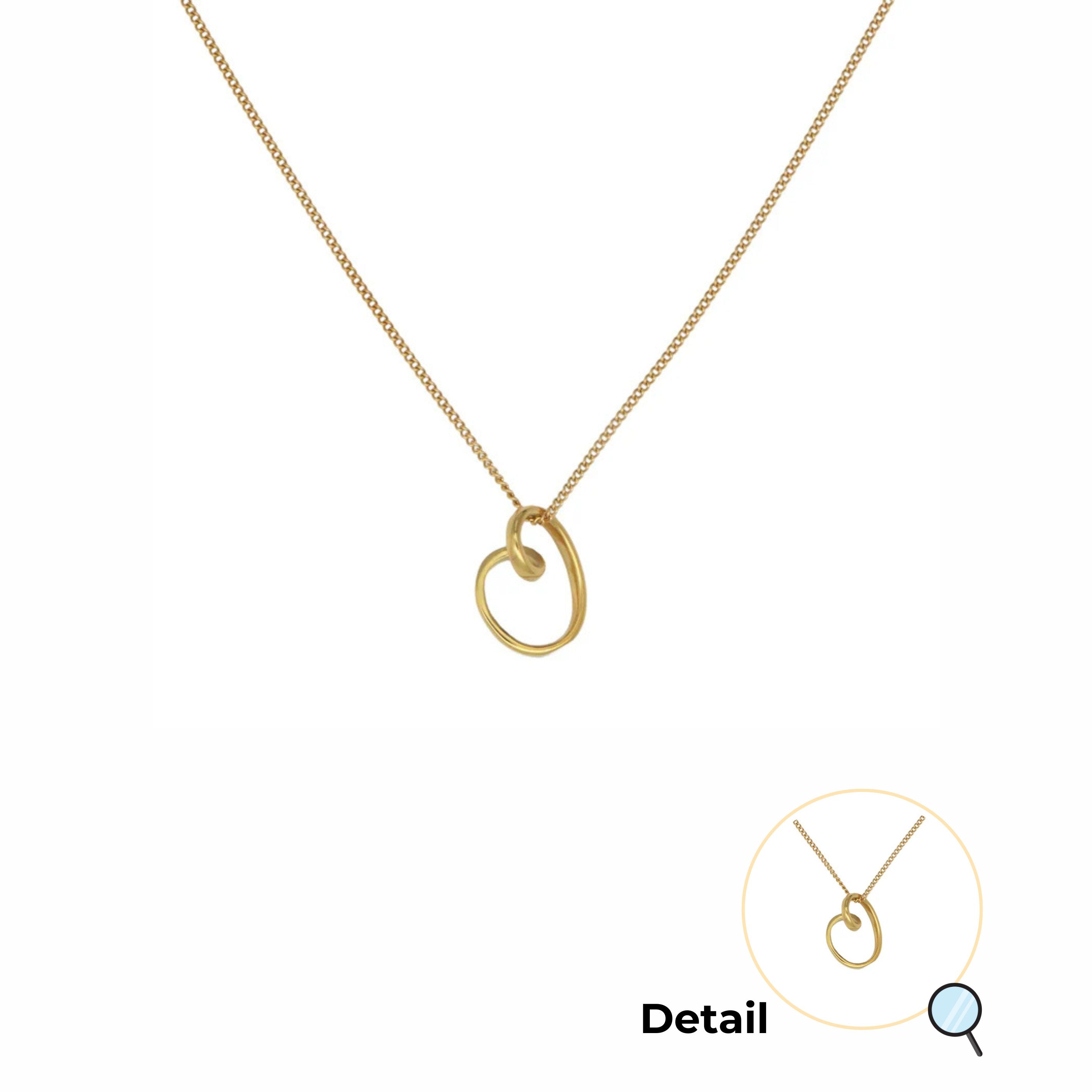 Scribble Heart Gold Necklace