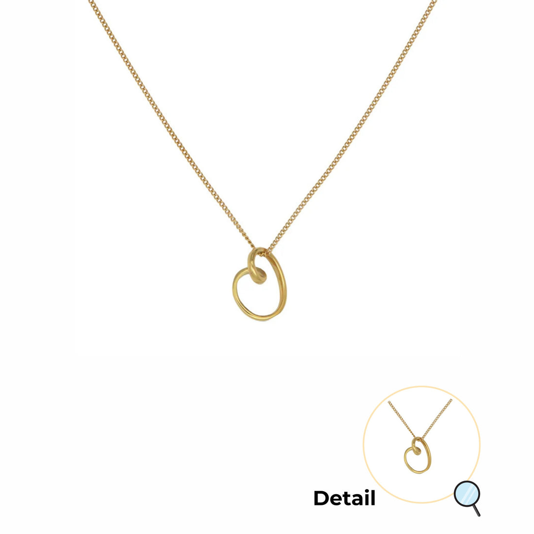 Scribble Heart Gold Necklace