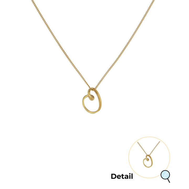 Scribble Heart Gold Necklace