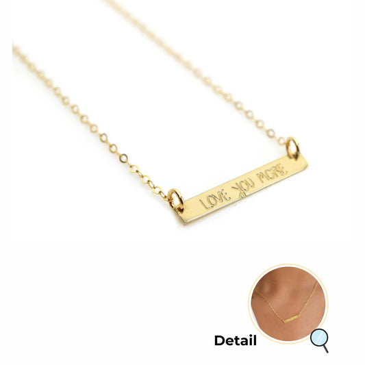 Love You More Mini Plaque Necklace