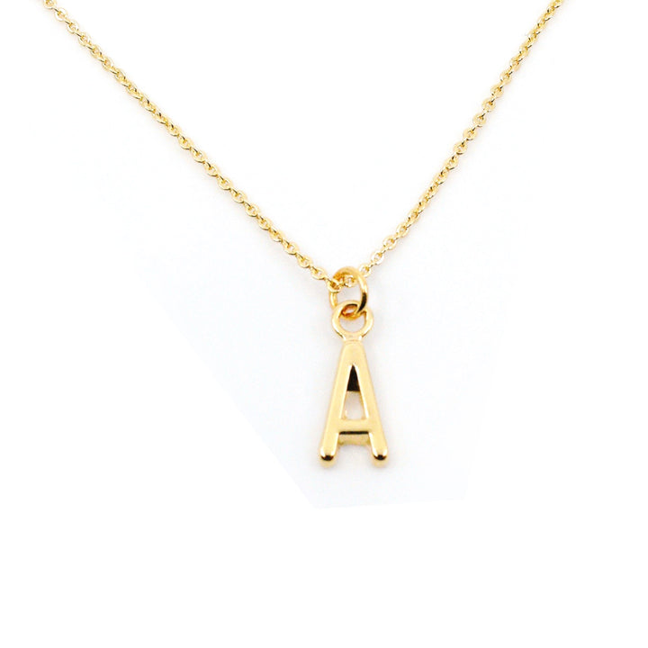 Alphabet Letter Necklace - Gold Small Single