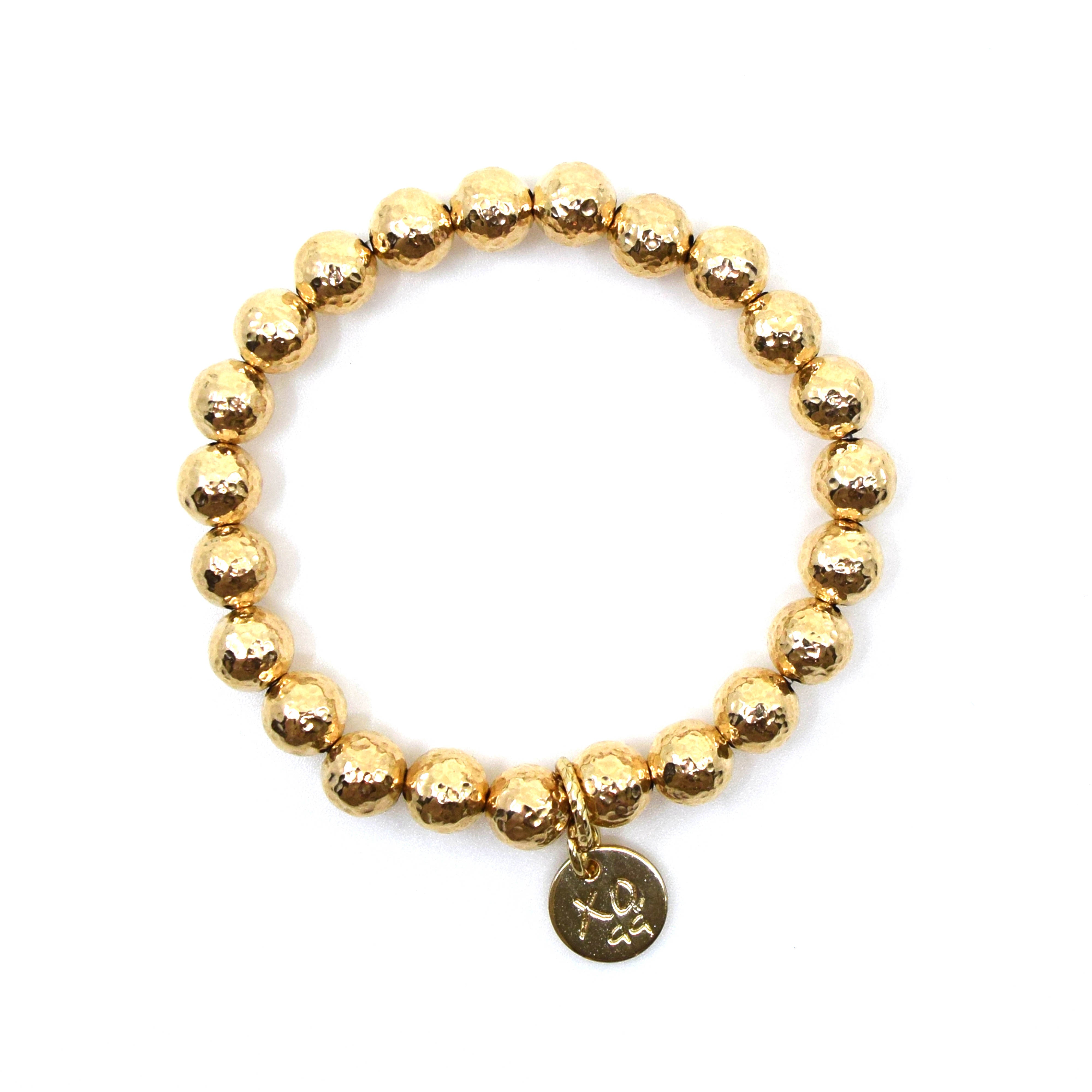 Eternity Bracelet in Gold Hammered