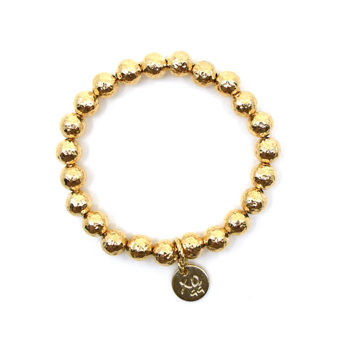 Eternity Bracelet in Gold Hammered