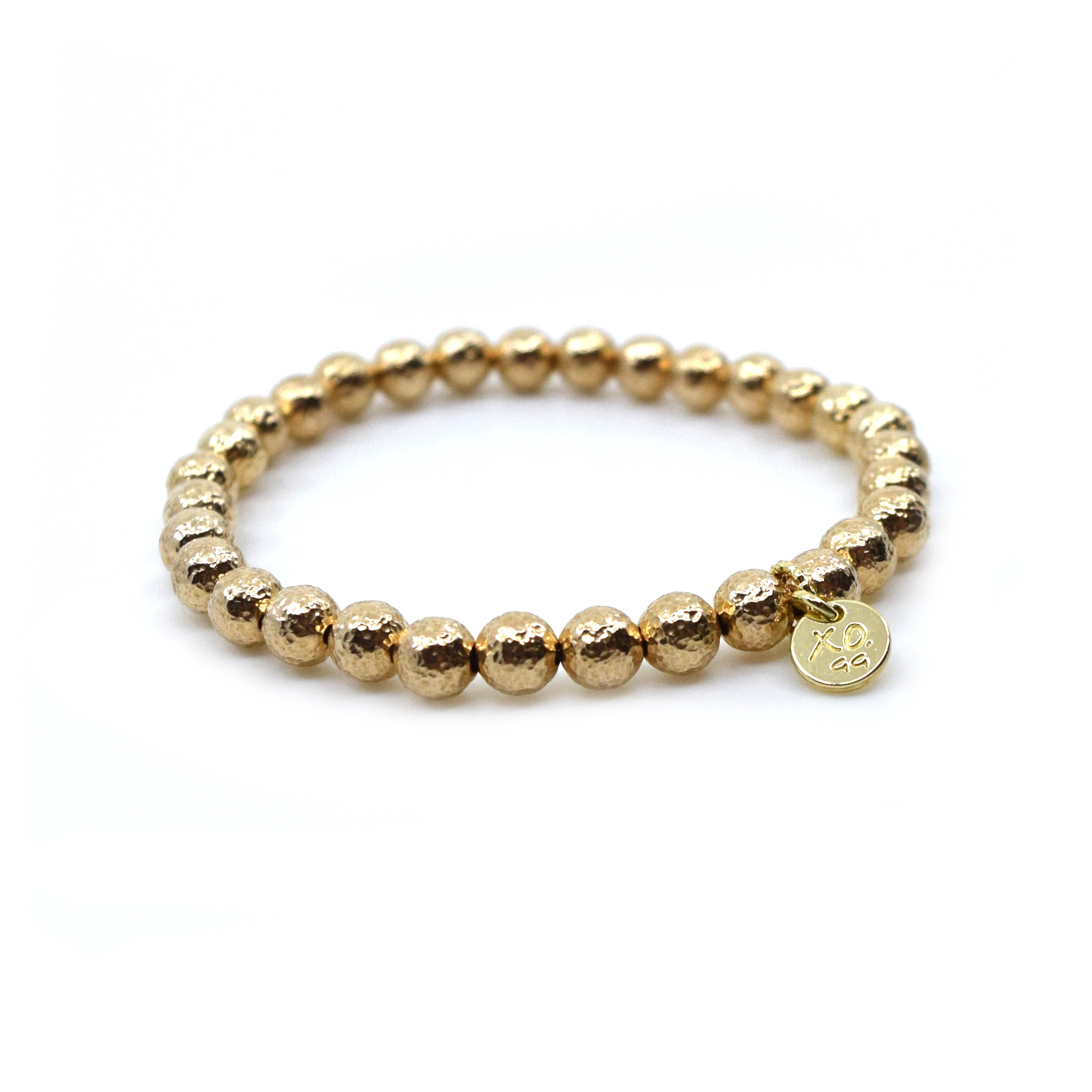 Eternity Bracelet in Gold Hammered