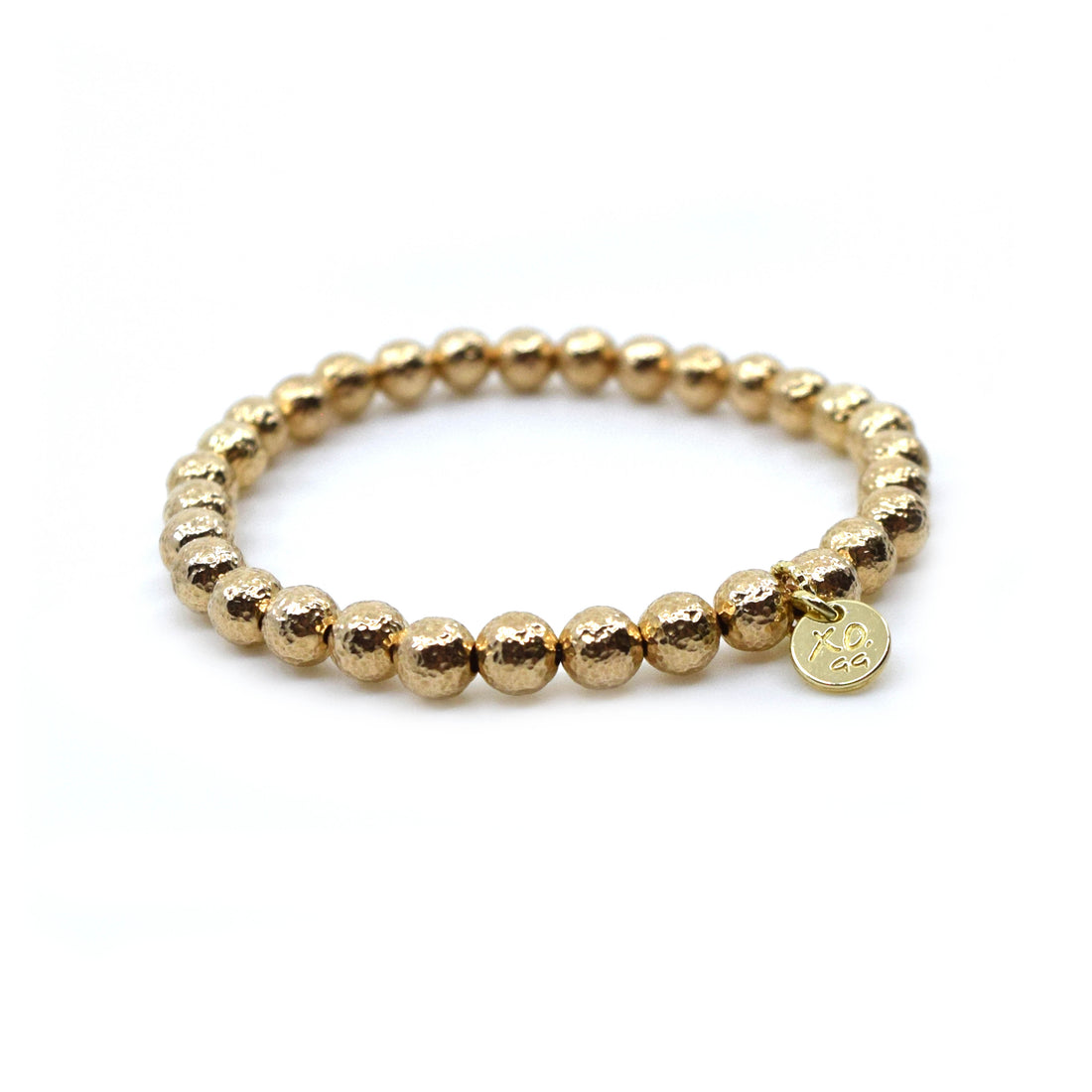 Eternity Bracelet in Gold Hammered