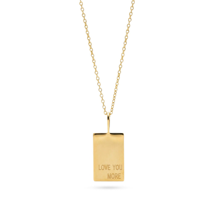 Love You More Tag Gold Necklace