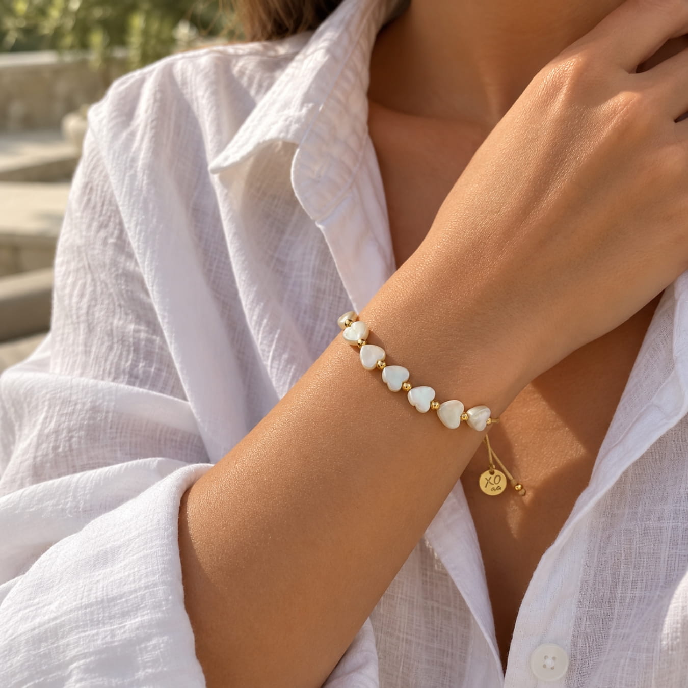Heart Mother of Pearl Bracelet