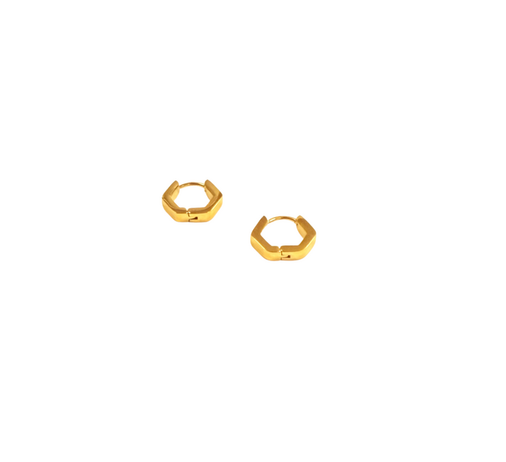 The Gold Small Hexagonal Hoops