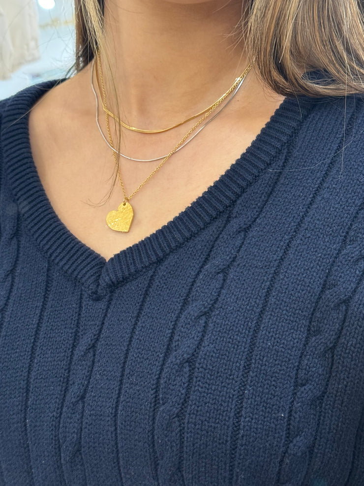 Hammered Heart Necklace