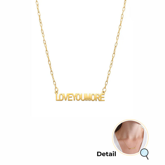 Love You More Bar Gold Necklace