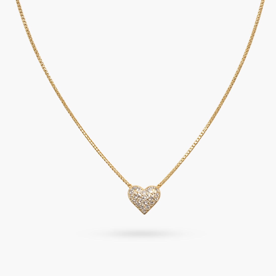 The Bubble Heart Rhinestone Gold Necklace