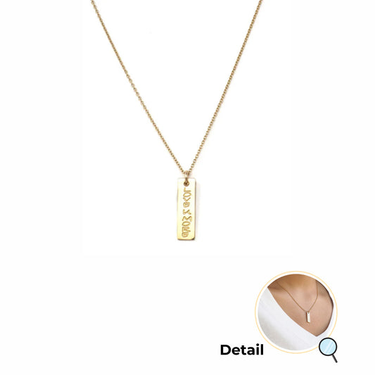 Love U More Bar Necklace - Vertical