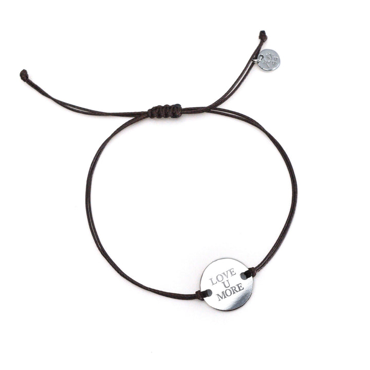 Savannah Cord Bracelet with Mini Love You More Coin