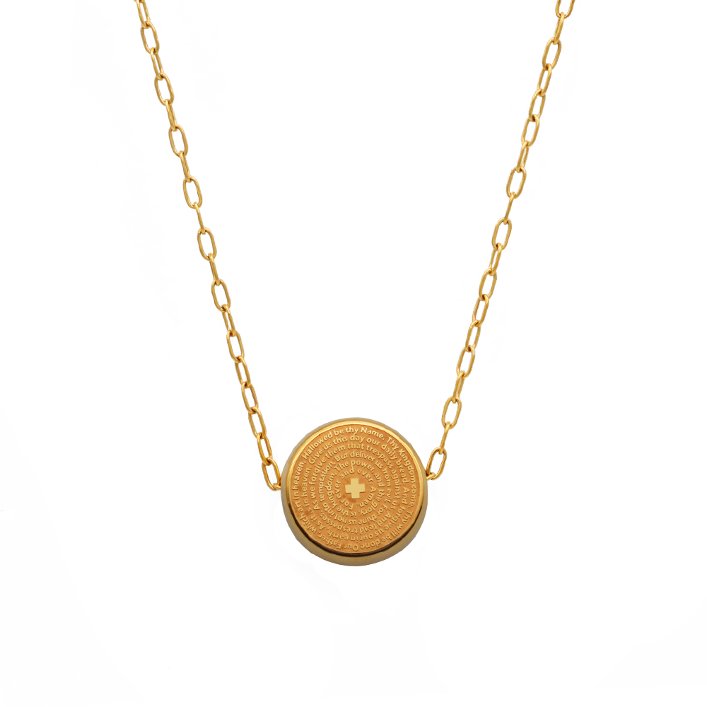 Lord's Prayer Round Necklace