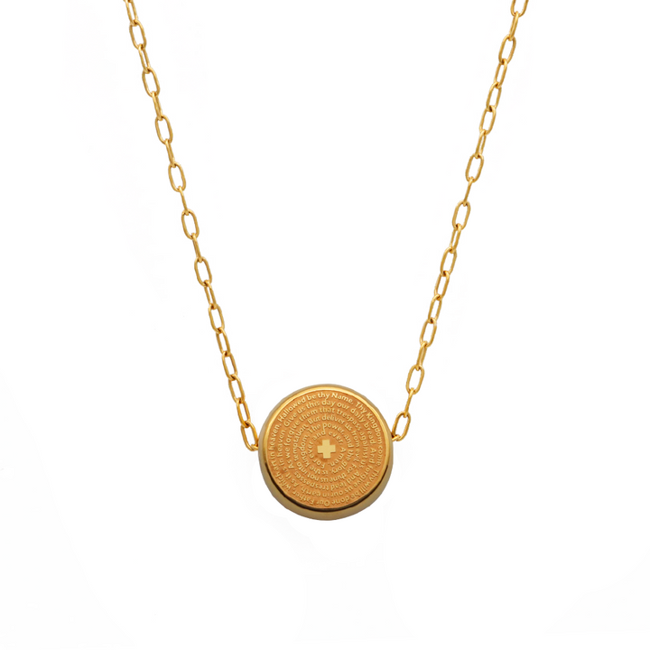 Lord's Prayer Round Necklace