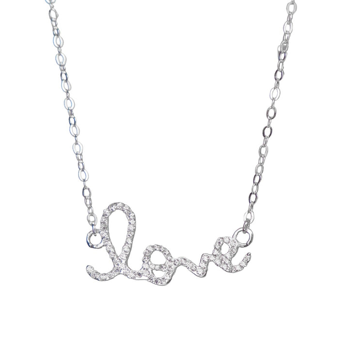 Script Love Horizontal Necklace Bling