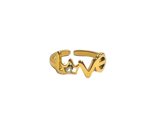 Love Bling Gold Ring