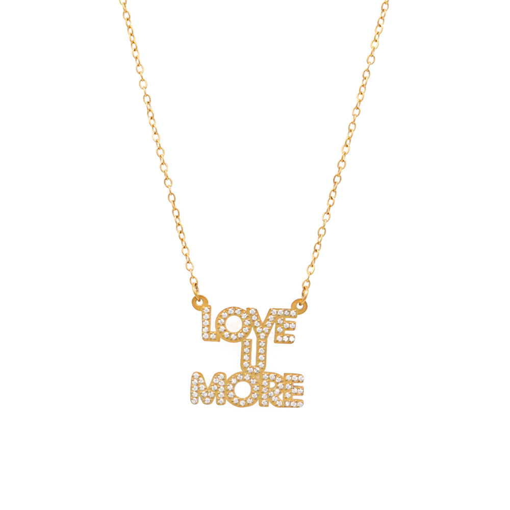 Love U More Stacked Necklace Bling