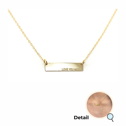 Love You More Plaque Necklace