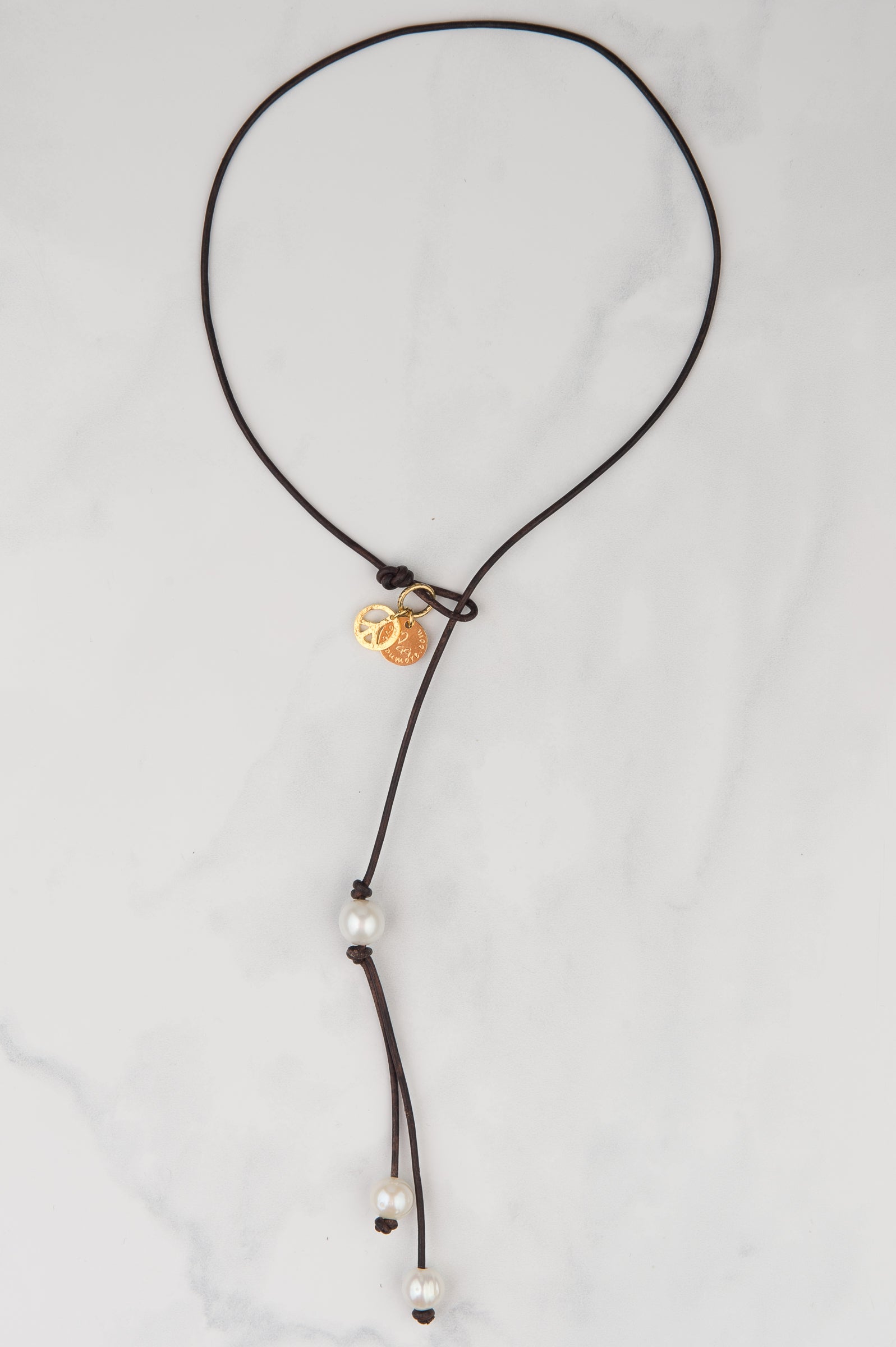 The Victoria Necklace in Pearl and Leather