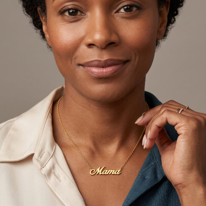 Mama Cursive Necklace