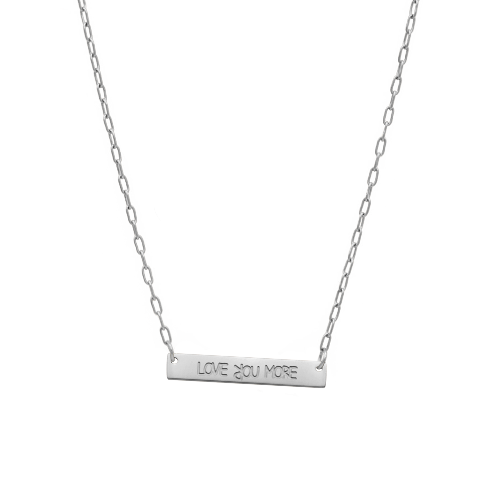 Love You More Mini Plaque Necklace